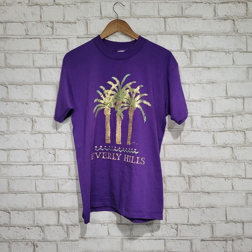 Beverly Hills vintage purple tee‎